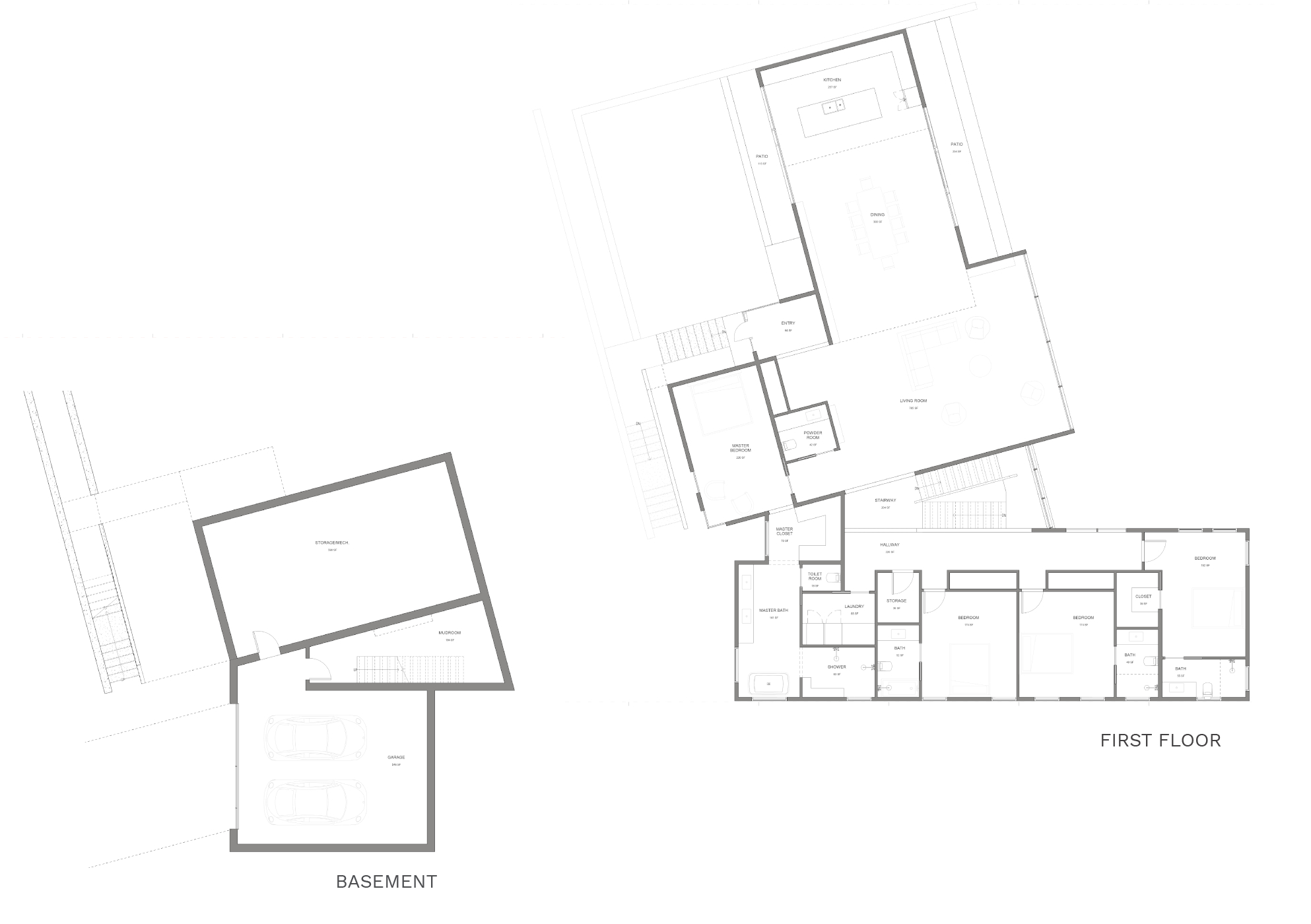 floorplan of basement and first floor